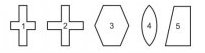 Фото теста «Тест КОТ (Краткий ориентировочный, отборочный тест)» на ProfTest.ME: Какой из приведенных ниже пяти рисунков наиболее отличен от других?